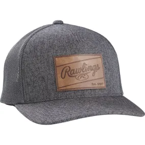 Gray Rawlings Leather Patch Snapback Hat RSGLPH-GR