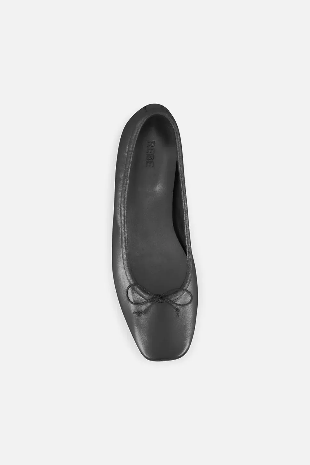 Rebe Leather Ballet Flat  Black