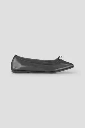 Rebe Leather Ballet Flat  Black