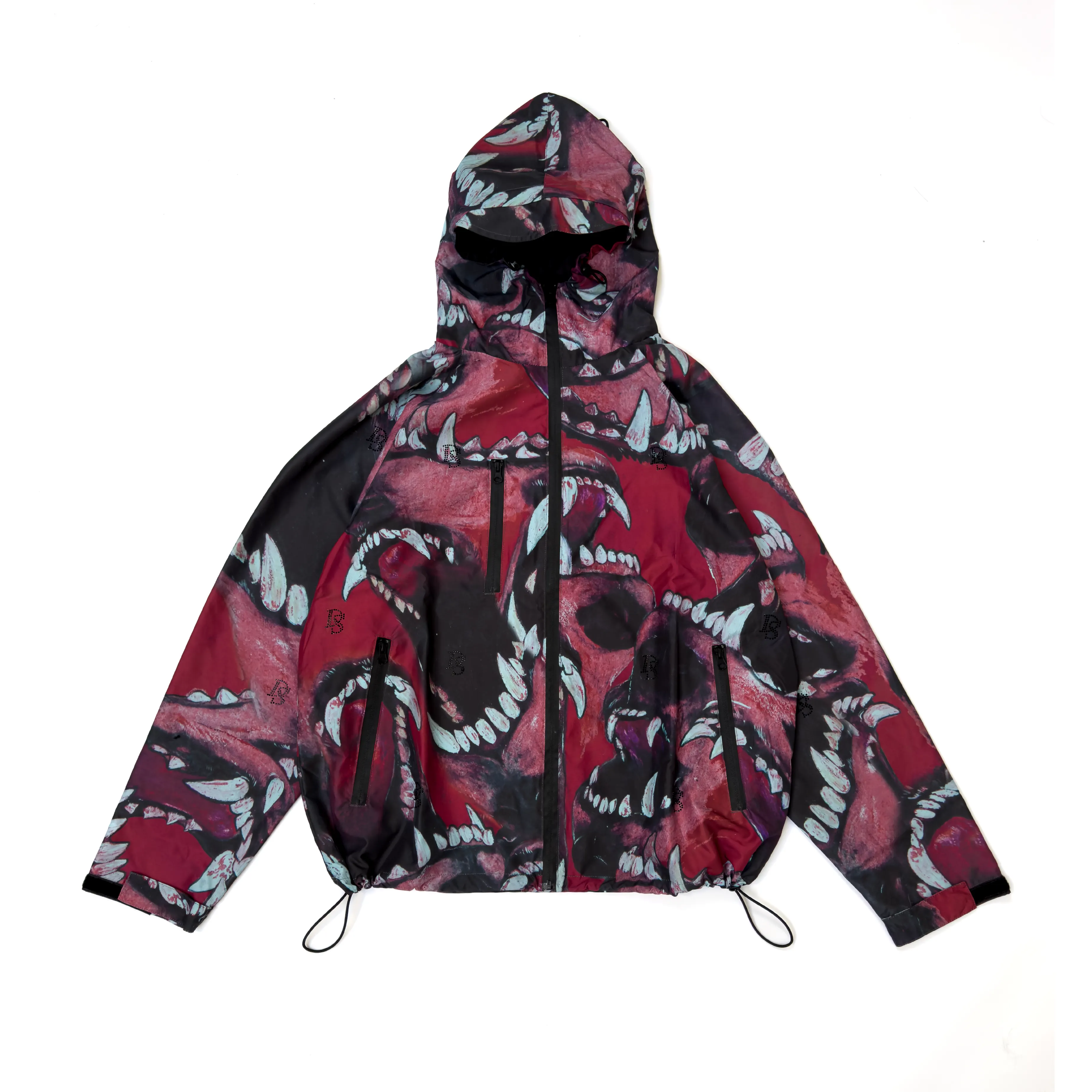 Red Lightweight Jacket ''Fume Dogs'' Black DS Rhinestones