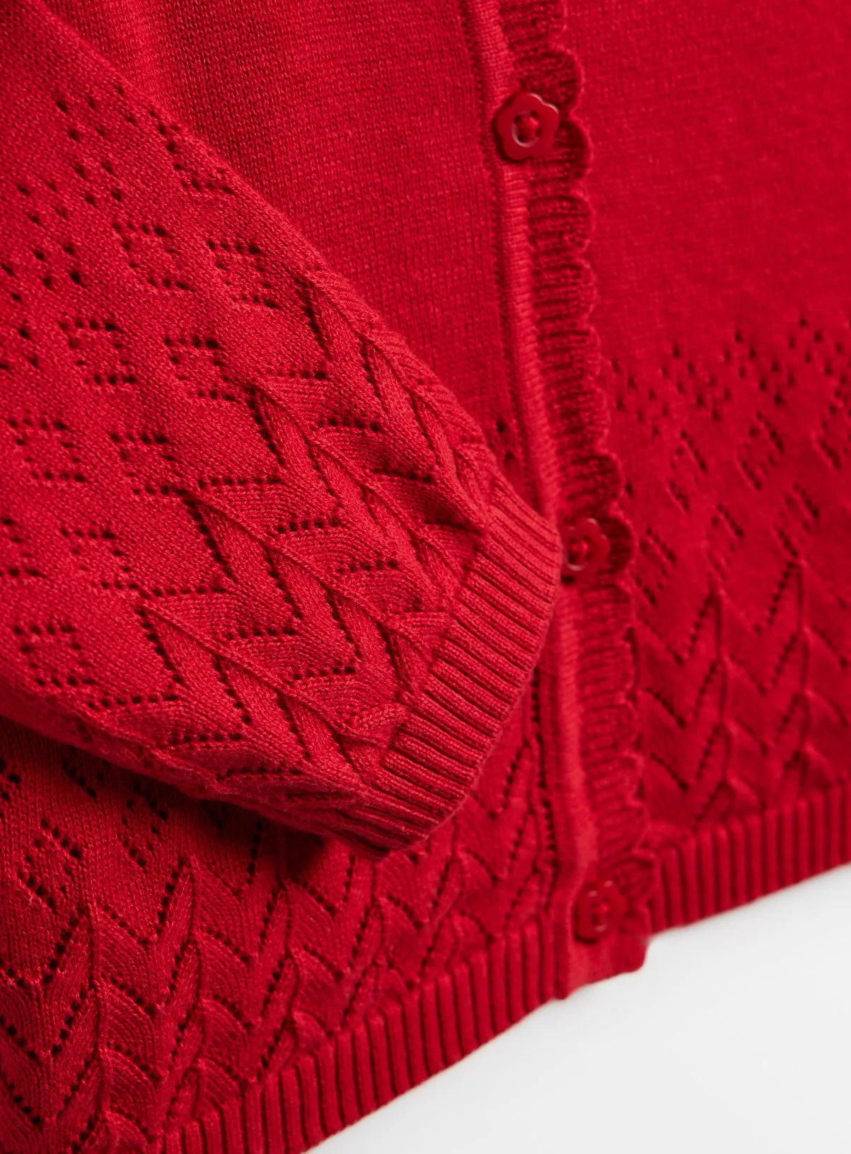 Red Pointelle Knit Cardigan for 7-Year-Old | Jumpers & Cardigans | Tu – Shop Now!