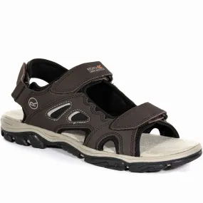 Regatta Mens Holcombe Vent Strappy Hook & Loop Walking Sandals - Peat Parchment