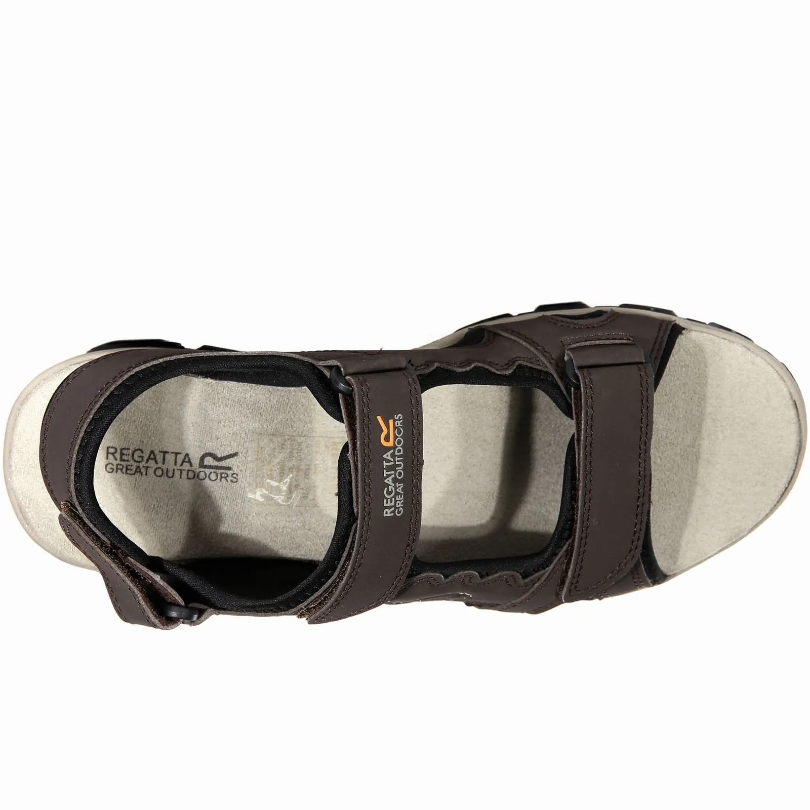 Regatta Mens Holcombe Vent Strappy Hook & Loop Walking Sandals - Peat Parchment