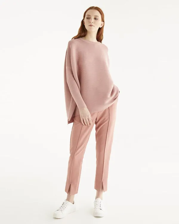 Ribbed Knit Jumper in Rose Pink