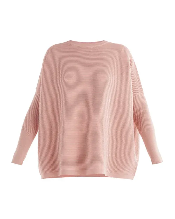 Ribbed Knit Jumper in Rose Pink