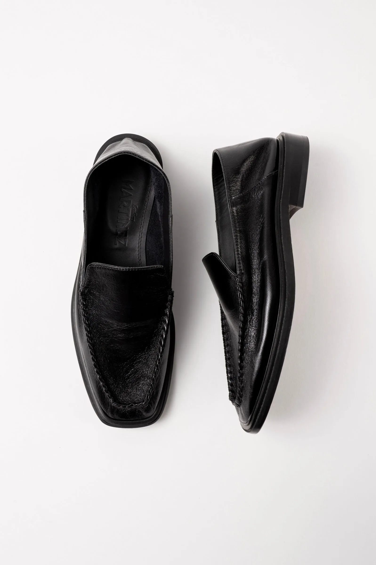 RIO - Black Polished Leather Flat Mules