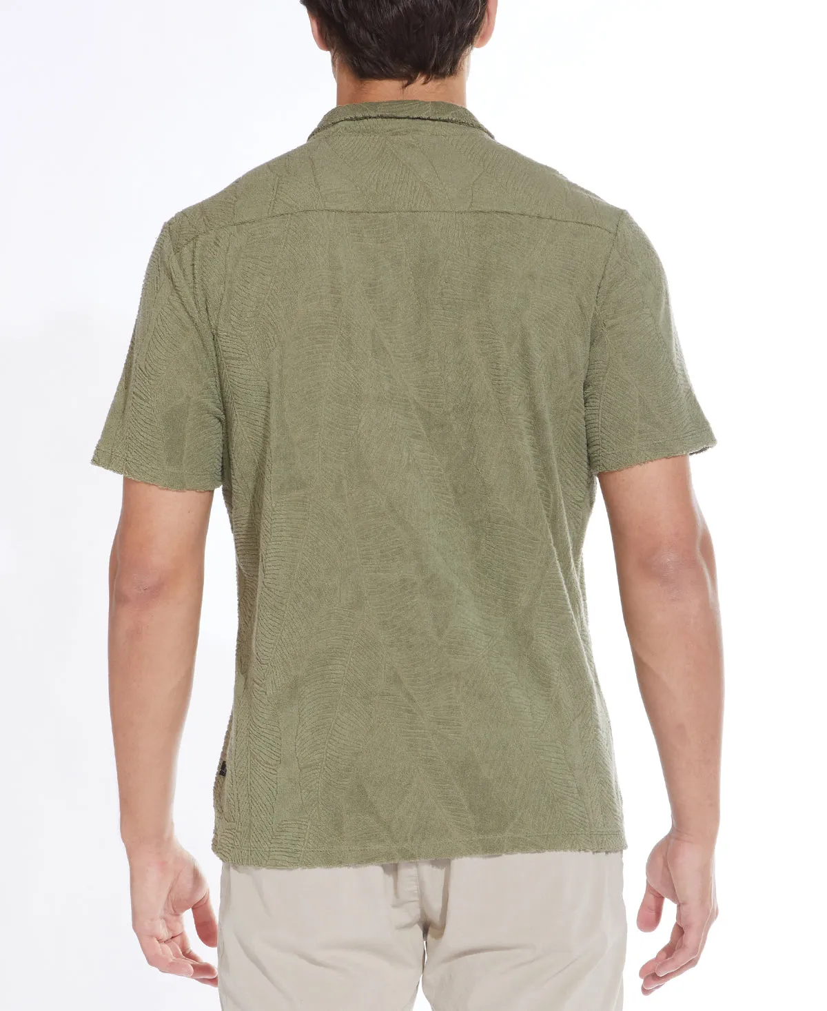 Rivera Olive Resort Shirt with Knit Pocket