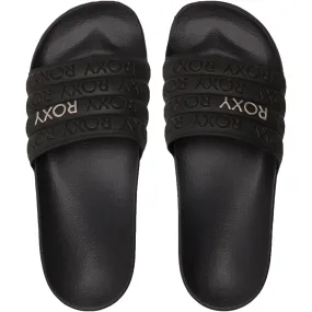 Roxy Womens Slippy Summer Sandals Flip Flops Slides Sliders - Black