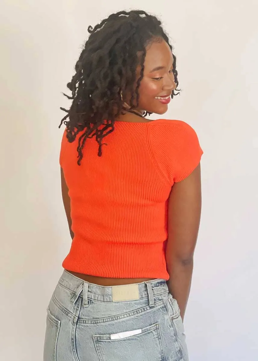 Ryan Knit Top - Orange