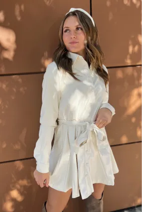 Sabrina Belted Cream Dress