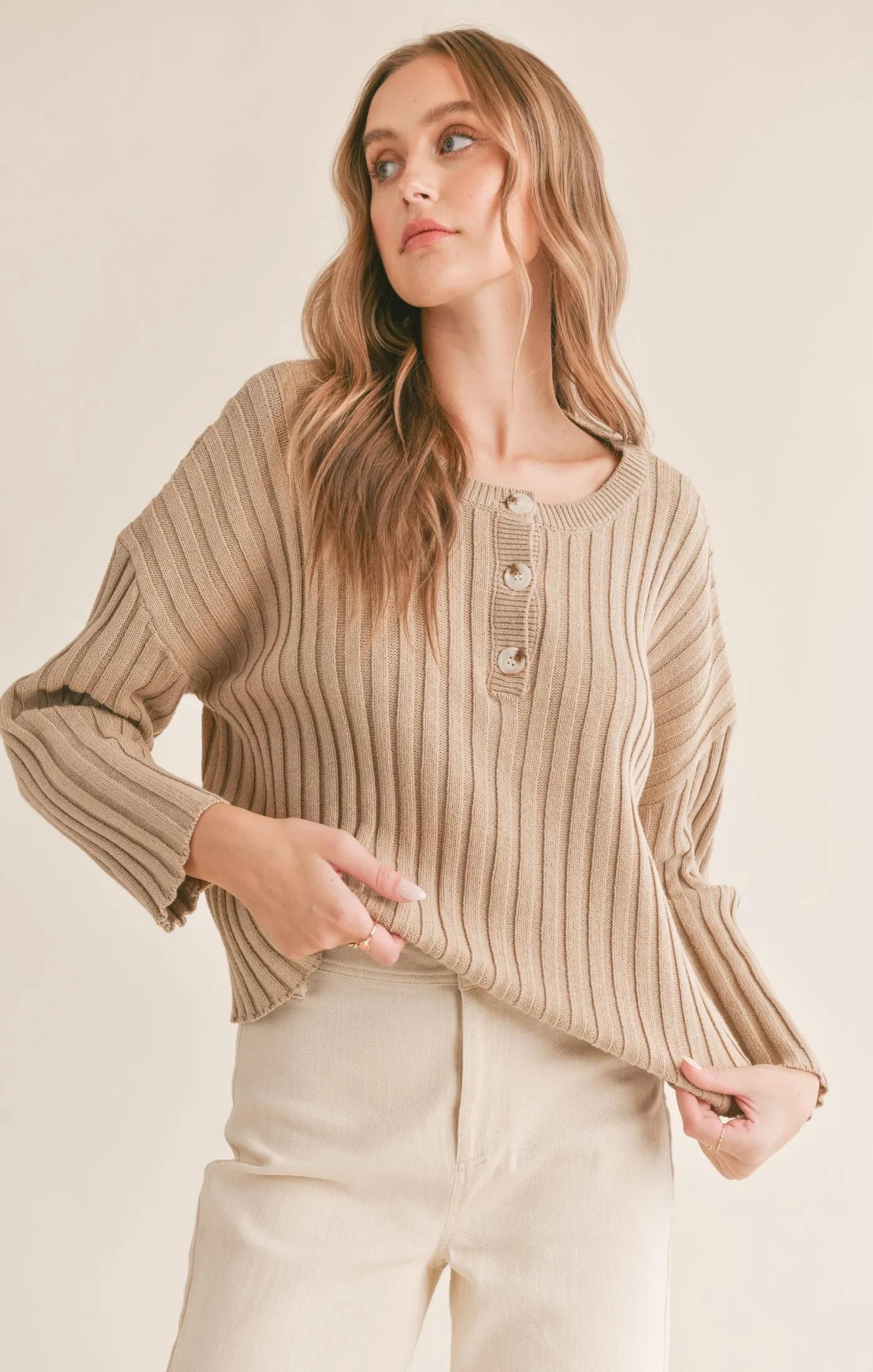 Sadie Sage Jemma Ribbed Knit Top - Ribbed Knit Top by Sadie & Sage, Jemma