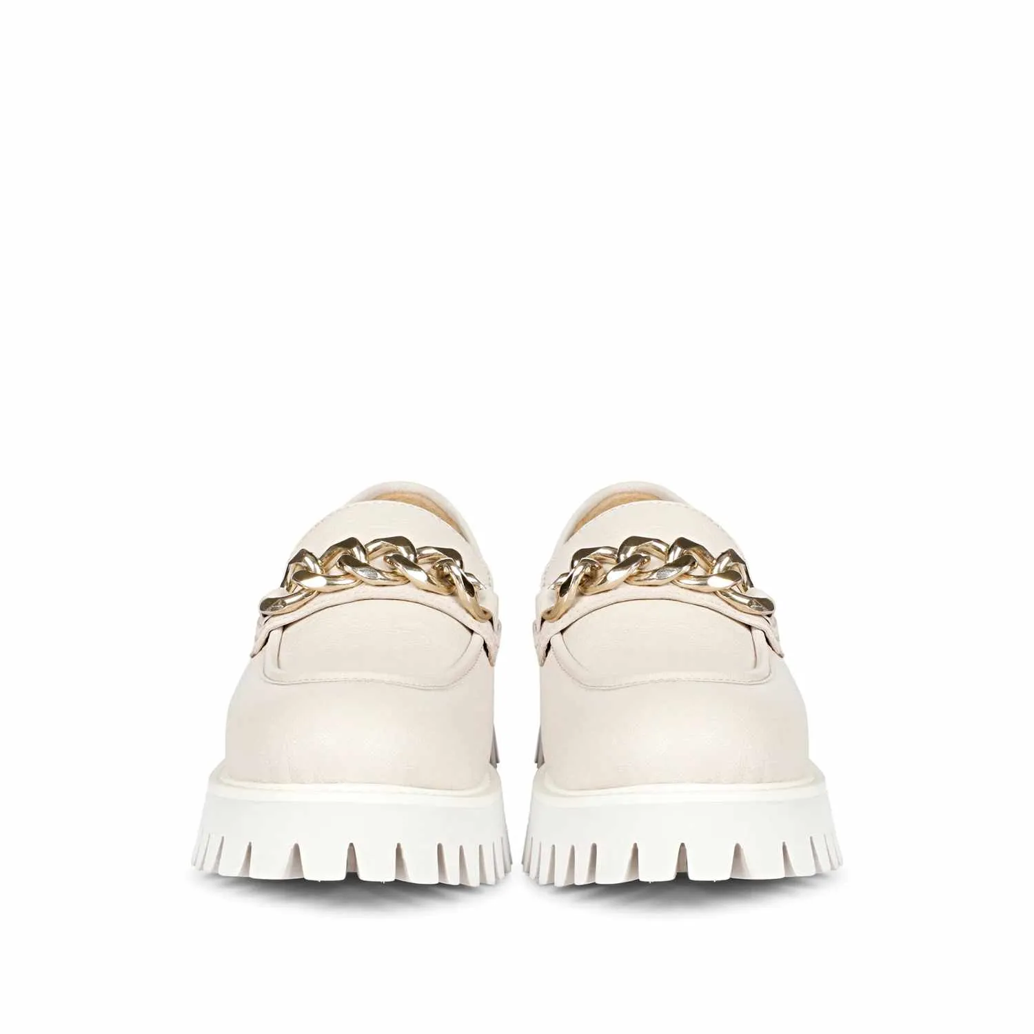 Saint Clara Offwhite Leather Moccasins