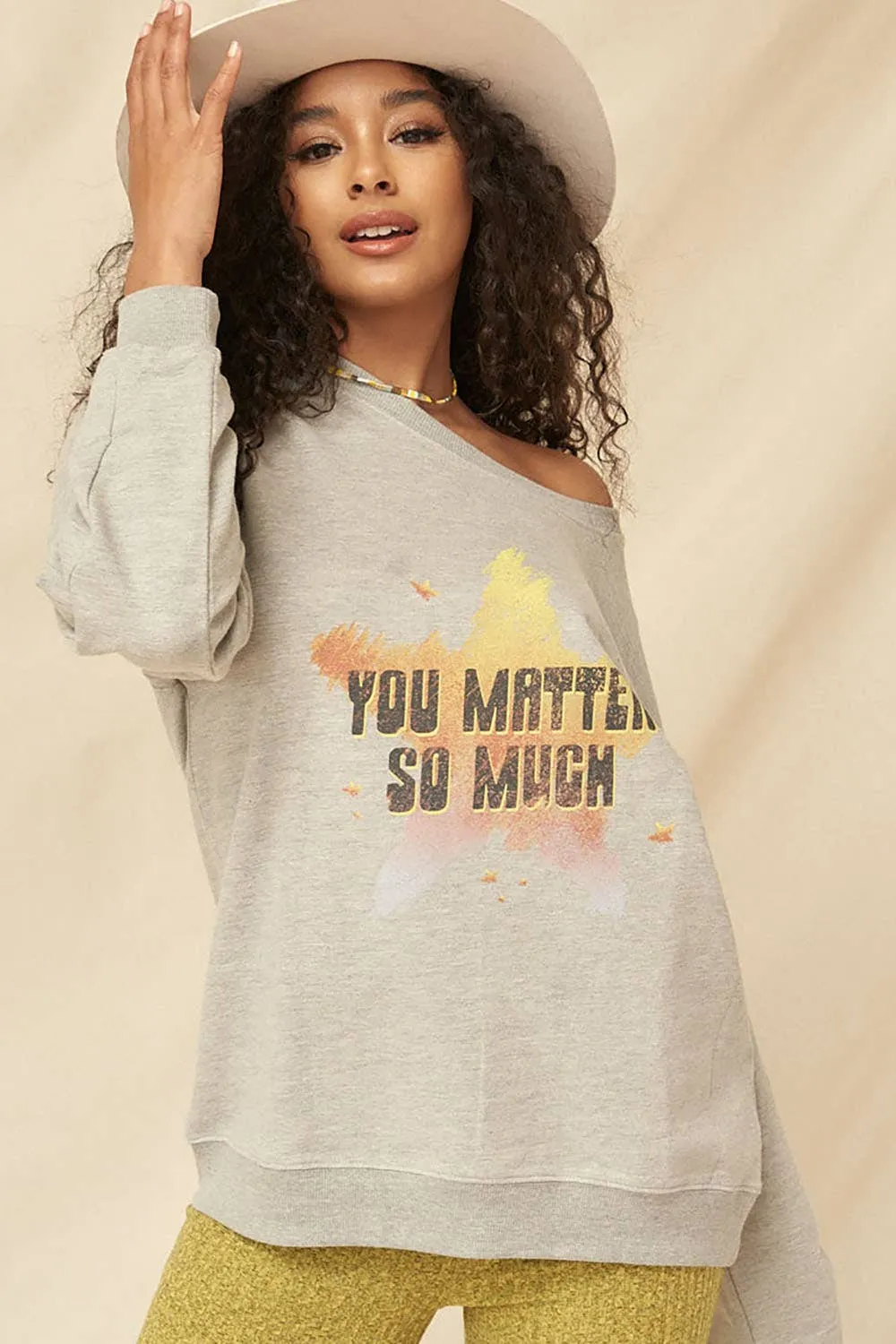 Vintage-Print Graphic Sweatshirt on Sale - You Are Important