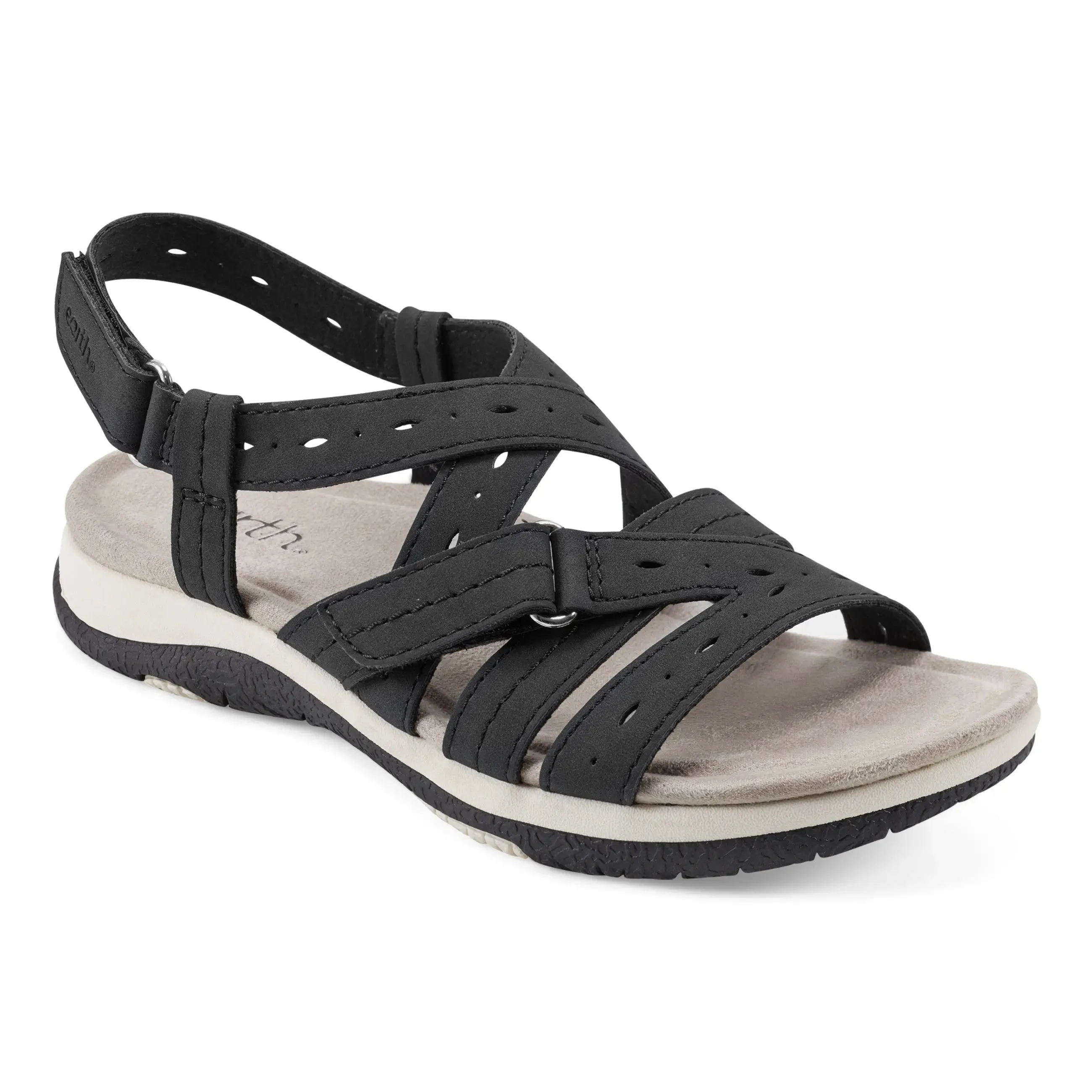 Samsin Round Toe Strappy Casual Flat Sandals