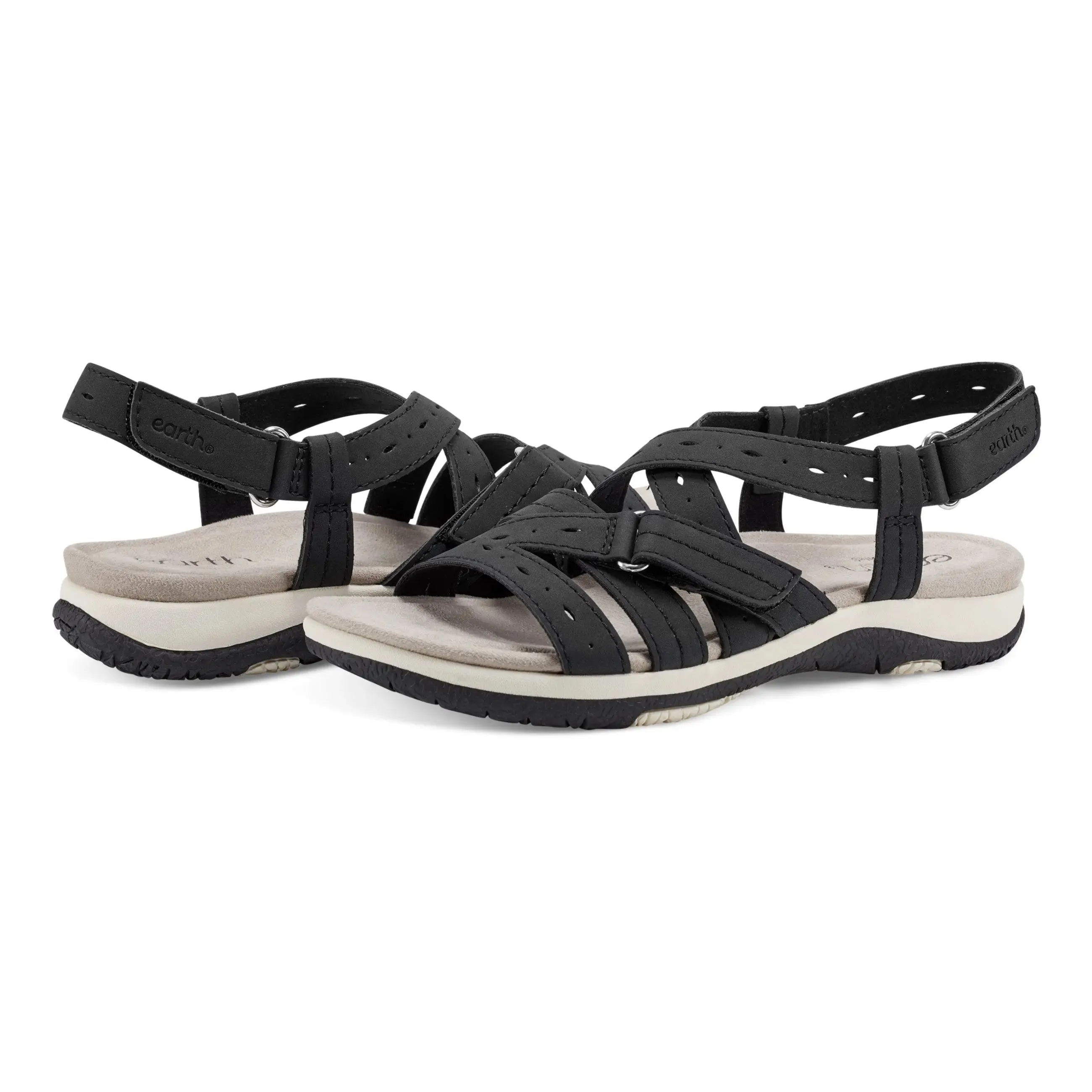 Samsin Round Toe Strappy Casual Flat Sandals