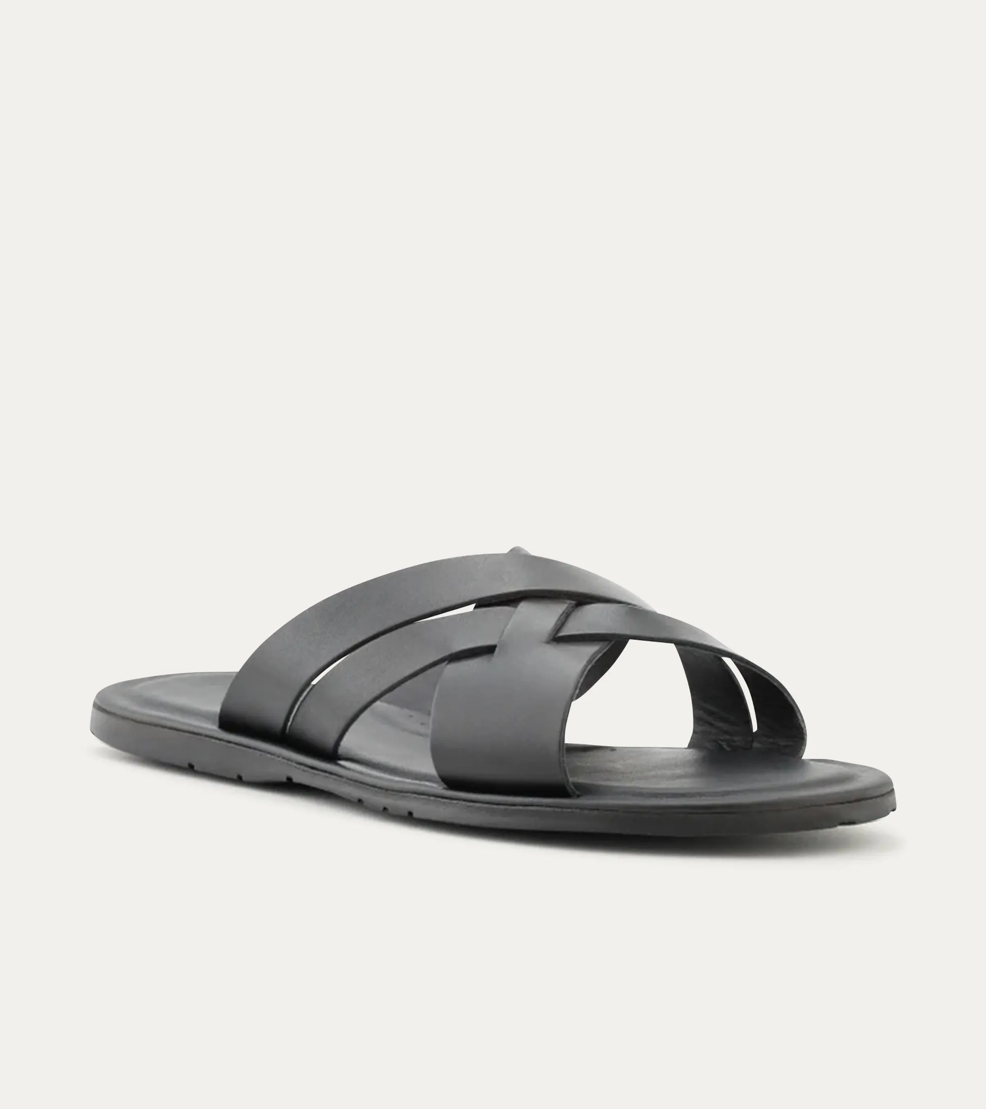 Sandalo Leather Slide Sandals In Black