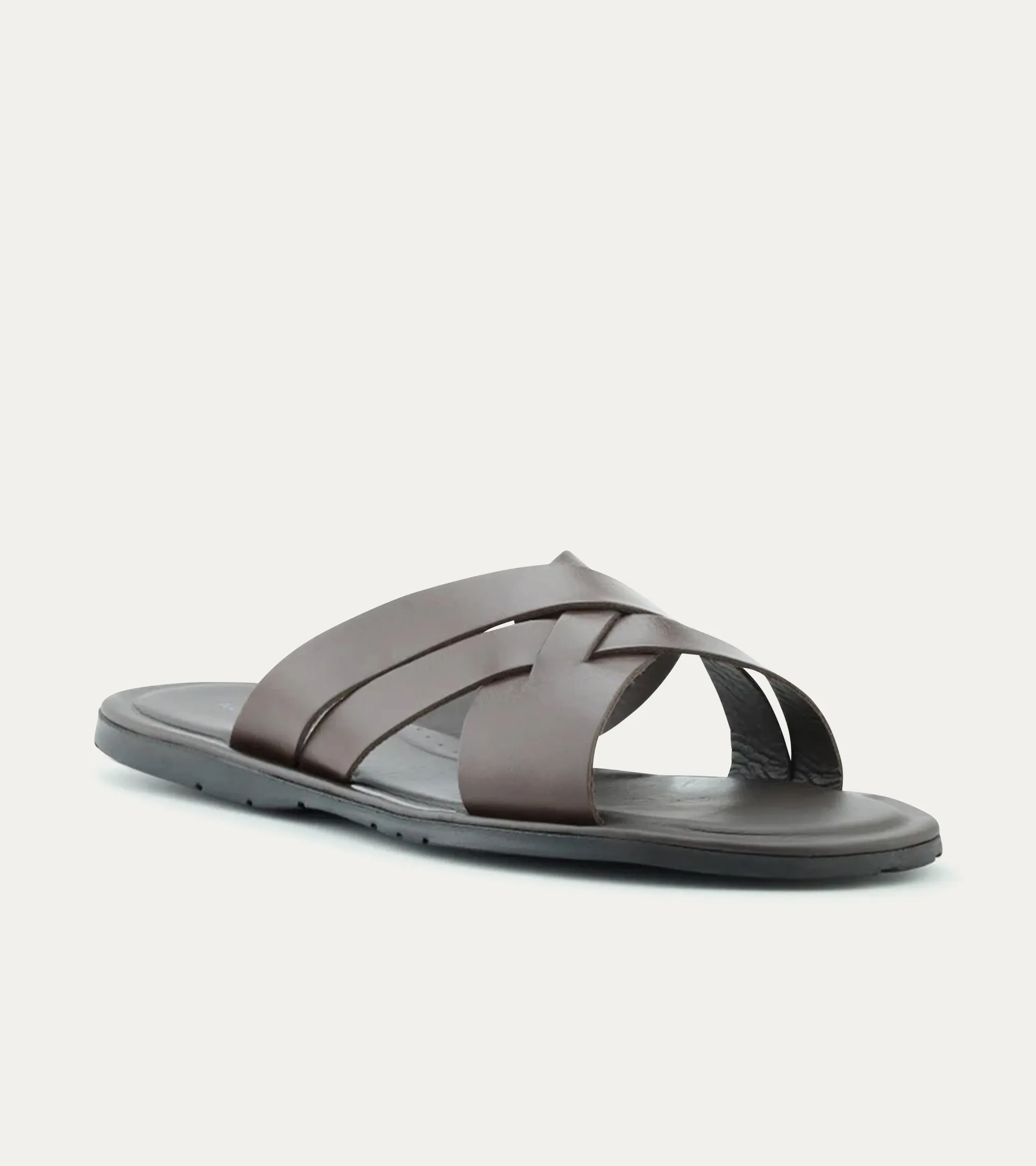 Sandalo Leather Slide Sandals In Brown