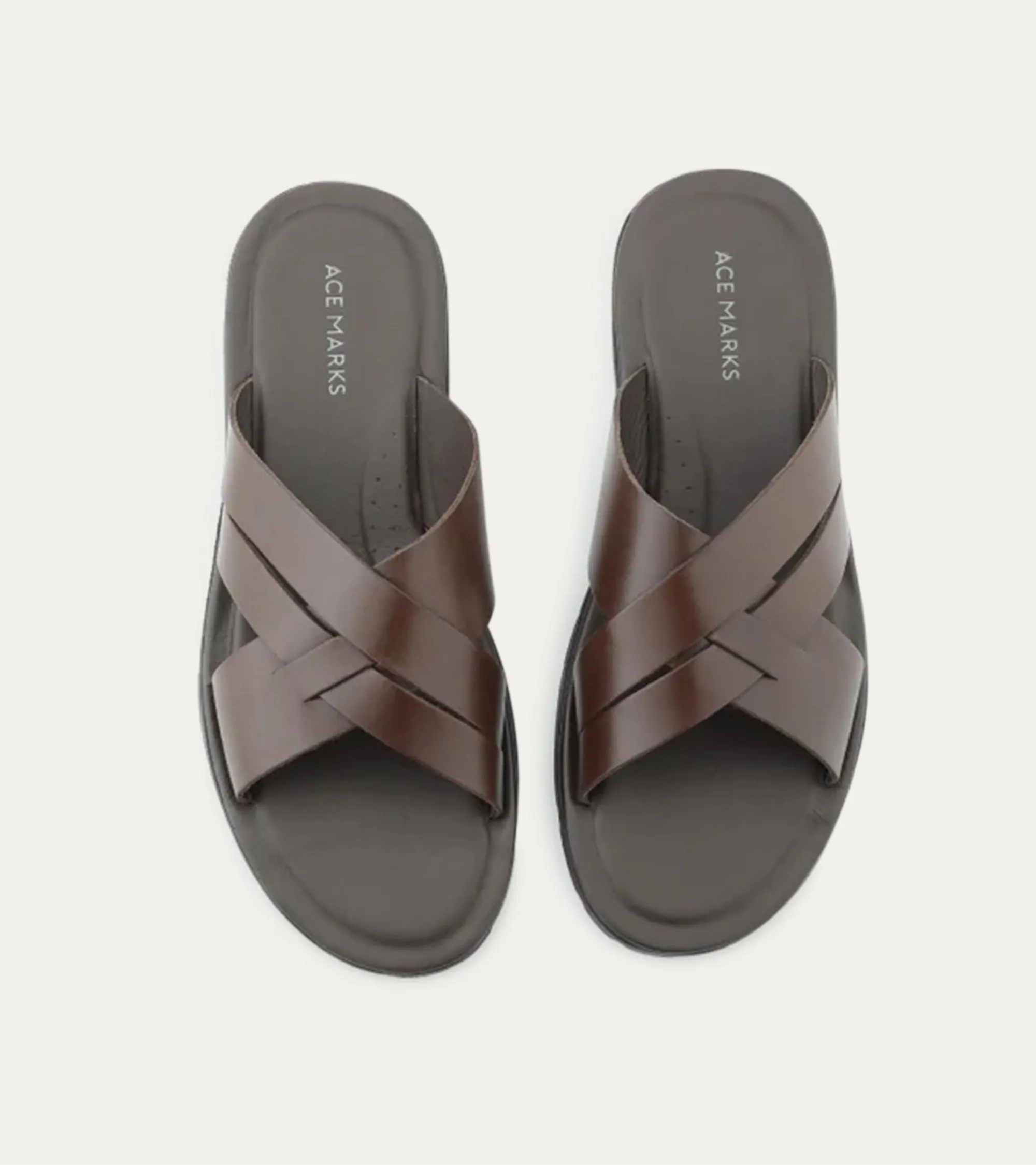 Sandalo Leather Slide Sandals In Brown