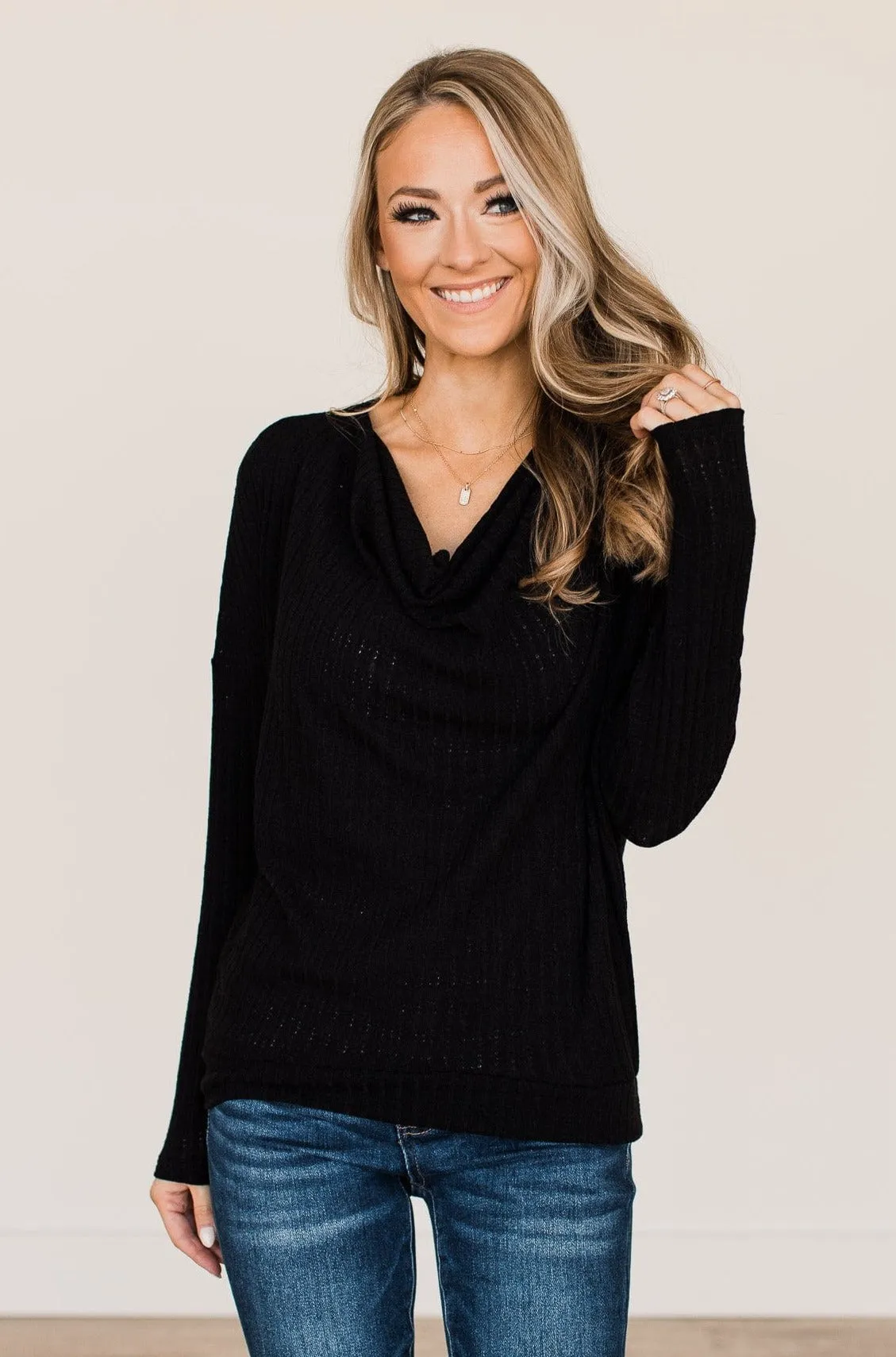 Black Slouchy Knit Top