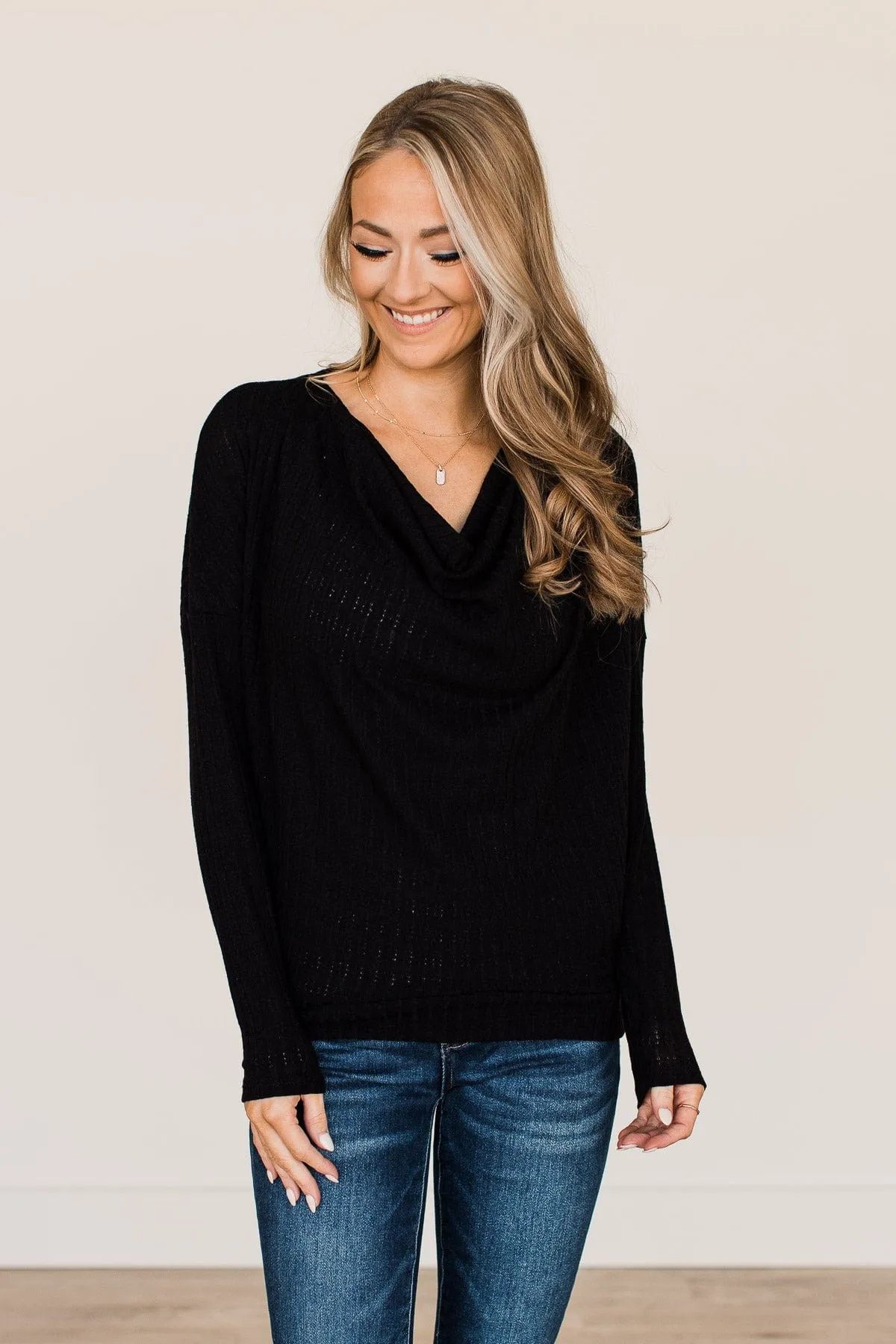 Black Slouchy Knit Top