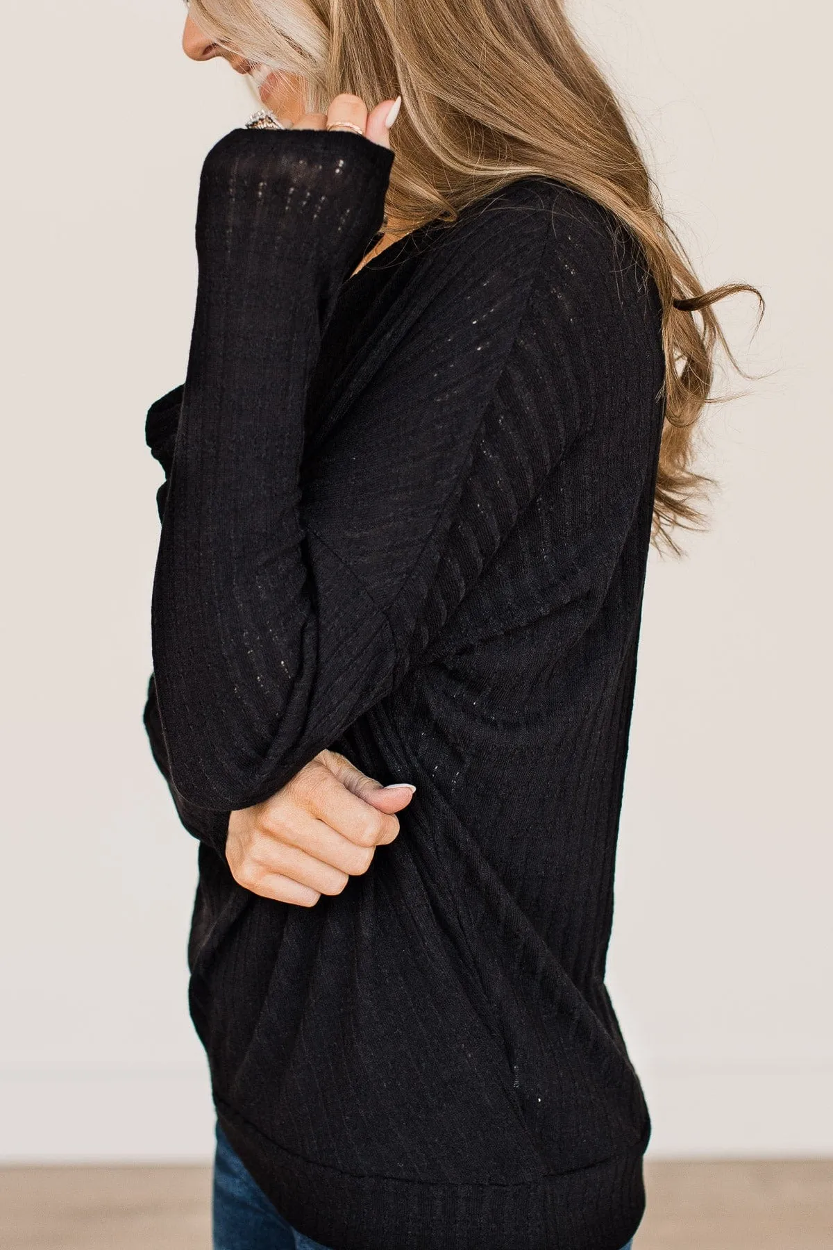 Black Slouchy Knit Top