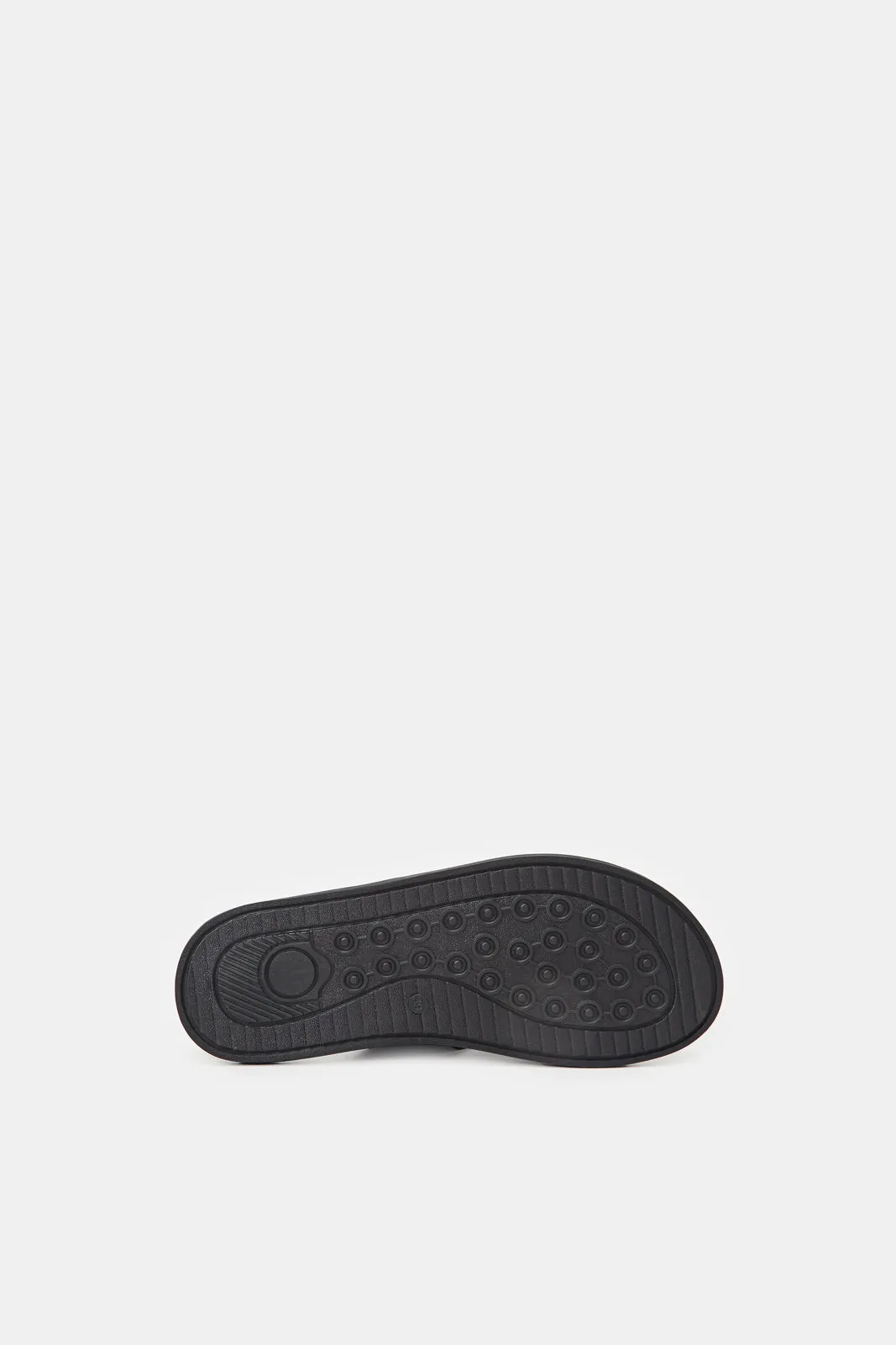 Senior Boys Black Textured Slides