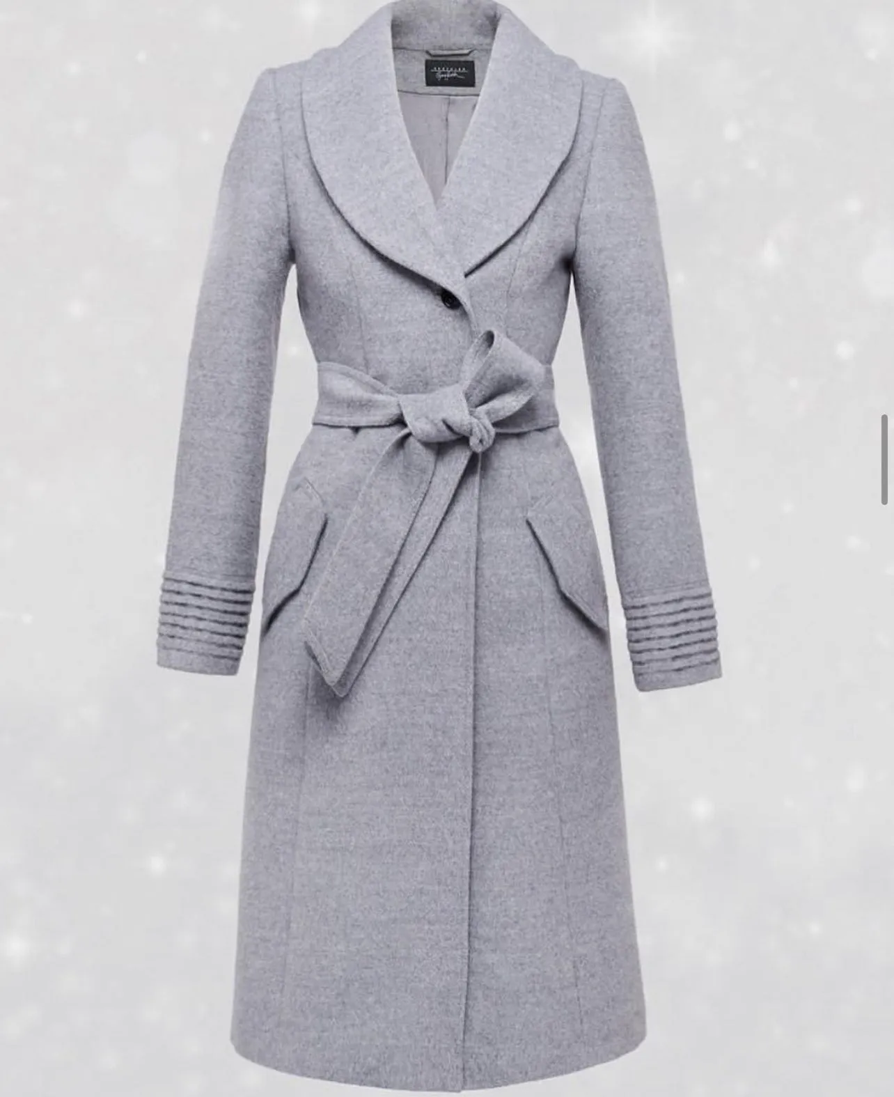 SENTALER Gray Fur Coat