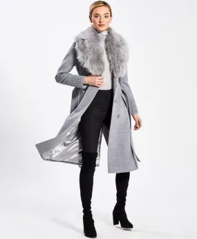 SENTALER Gray Fur Coat