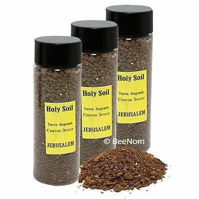 Set of 3 pcs Israel Bible Blessed Holy Soil & Stones from Jerusalem 9oz(250 gr)