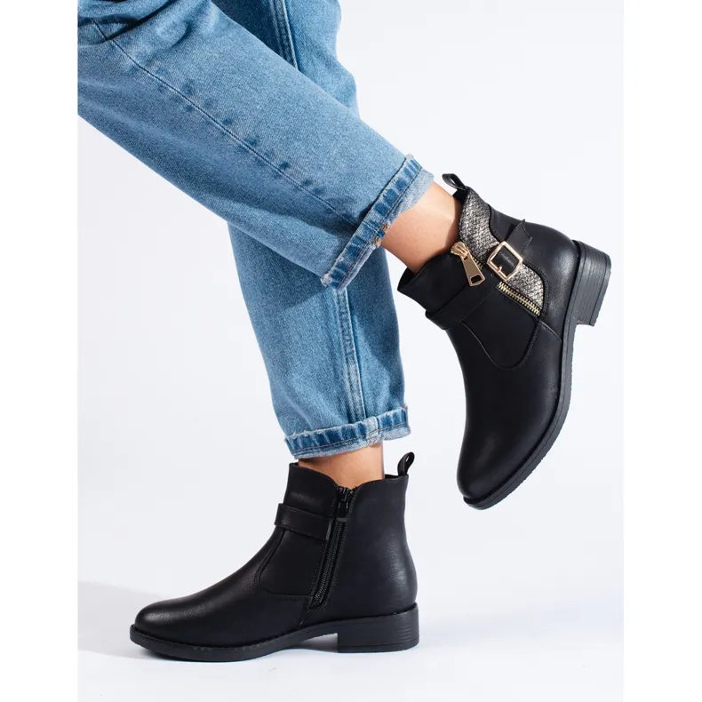 Shelovet Flat Black Boots