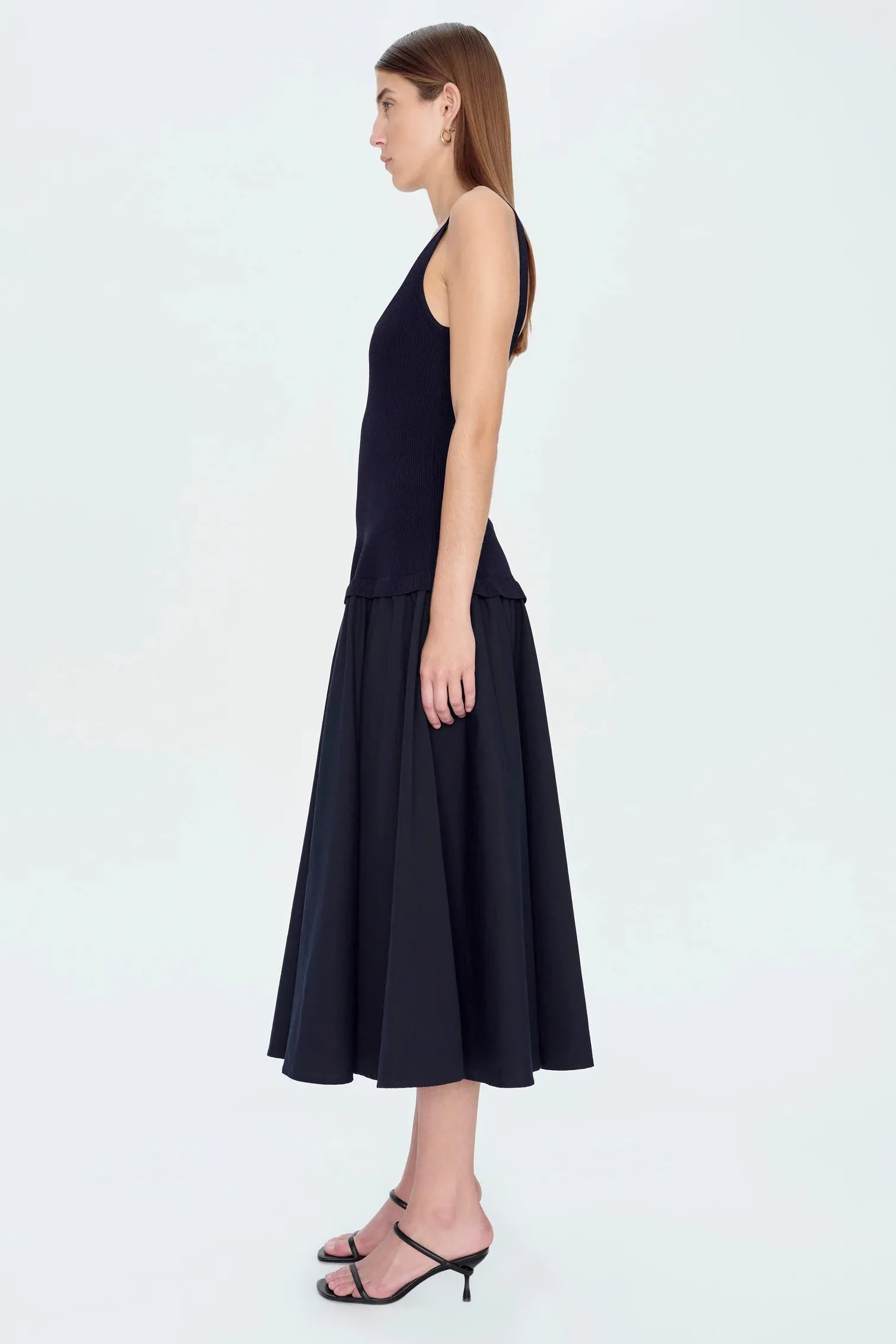 Silas knitted bodice midi dress