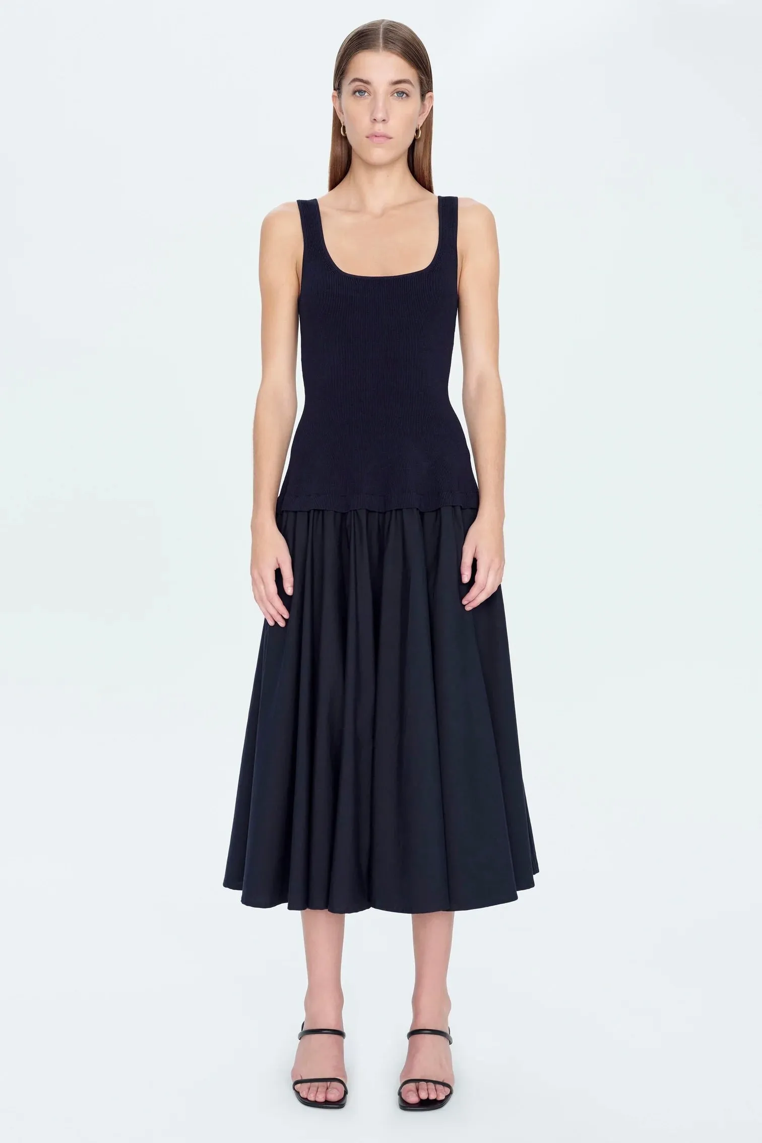 Silas knitted bodice midi dress