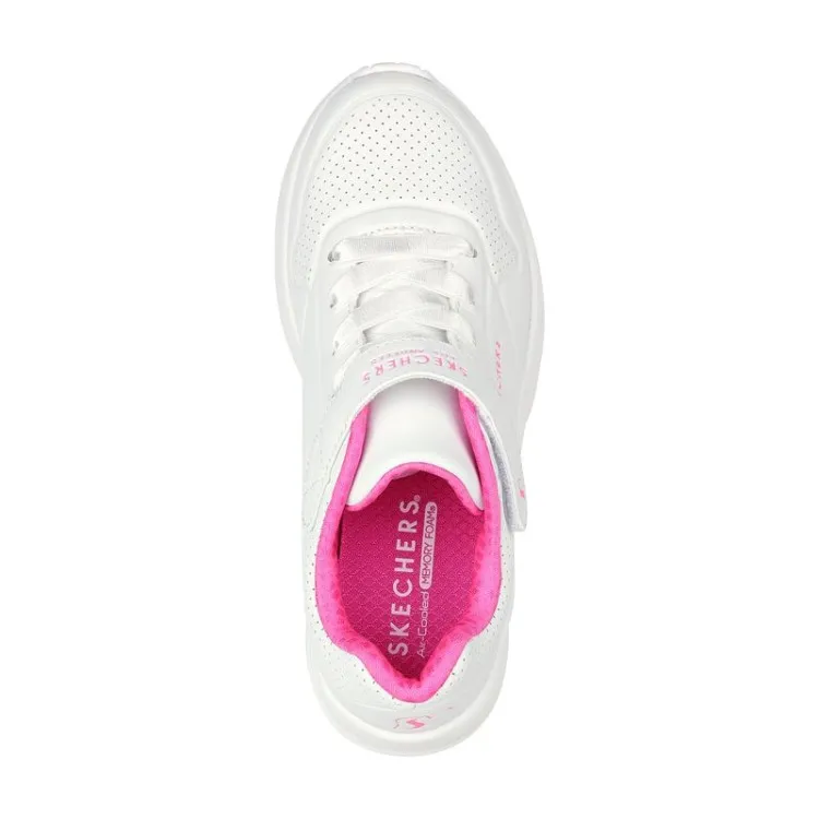 SKECHERS White Pink Kids Lite Sneakers