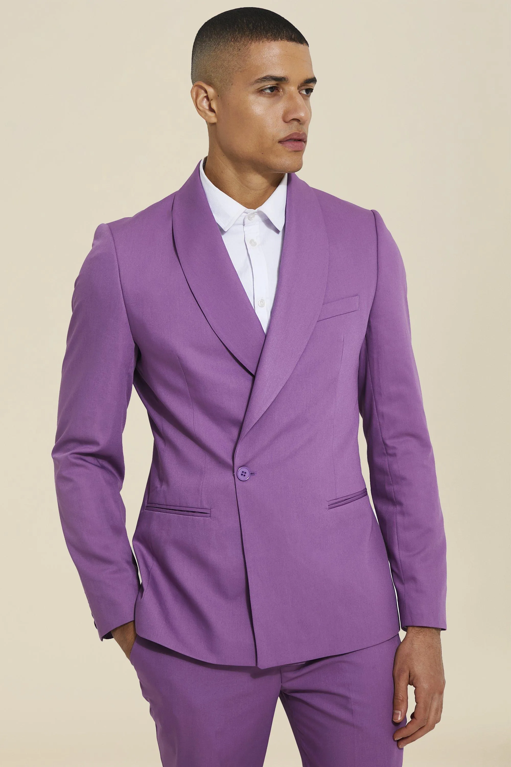 Skinny Half Lapel Suit Jacket