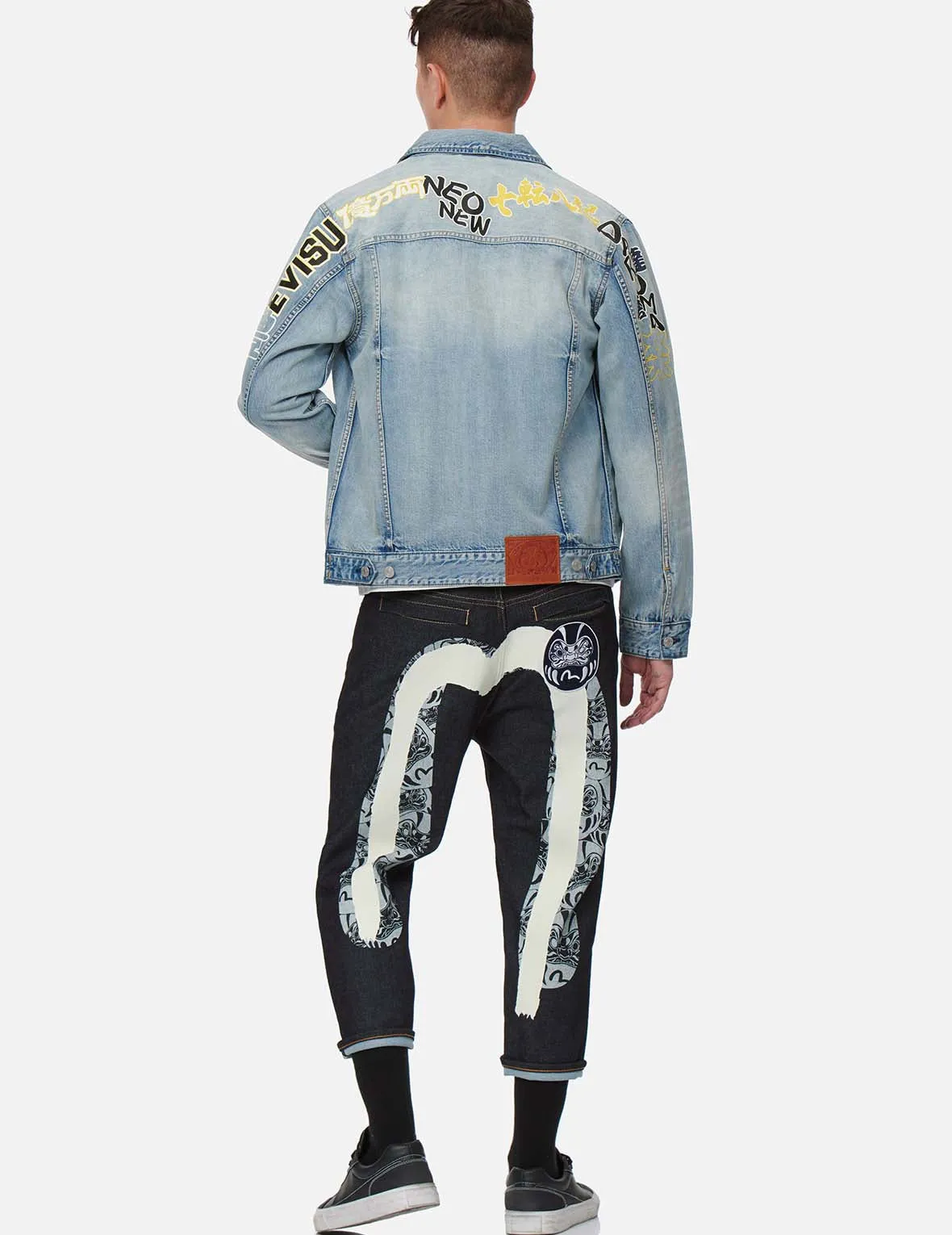 Slogan Daicock Print Denim Jacket