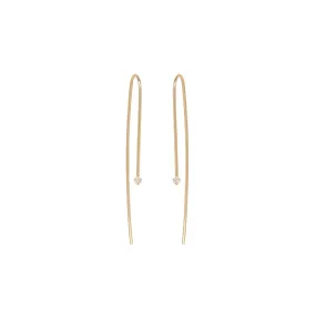 Small Diamond Prong Set Wire Earrings