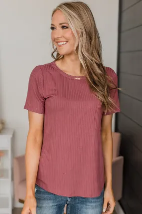 Marsala Ribbed Knit Top - Smiles For Days