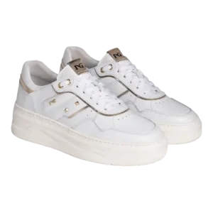 White Leather Women's Sneakers Code: I205380D