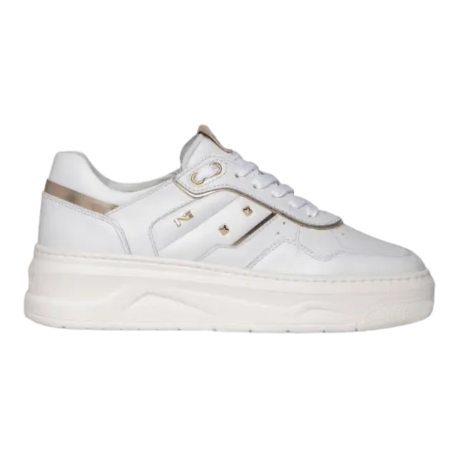 White Leather Women's Sneakers Code: I205380D