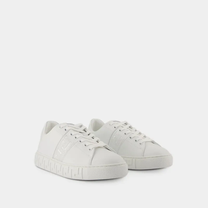 Sneakers - Versace - Cotton - White