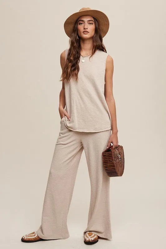 Soft Knit Tank Top and Sweat Pant Set