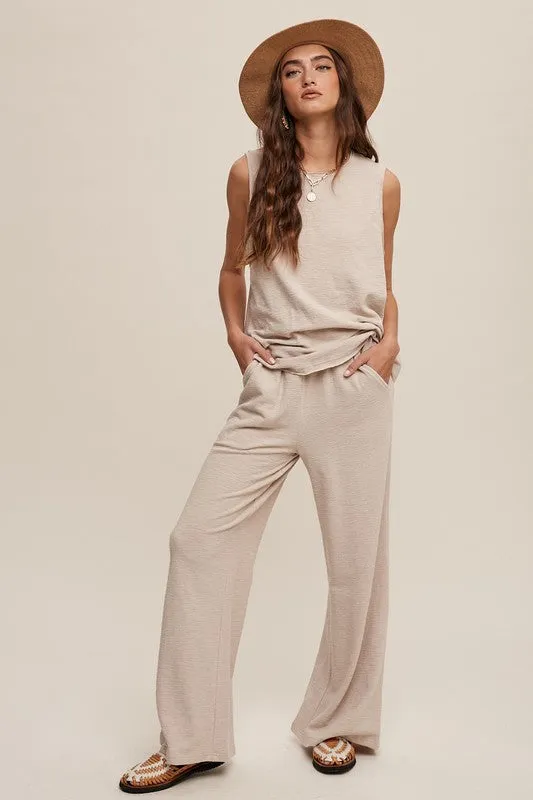 Soft Knit Tank Top and Sweat Pant Set