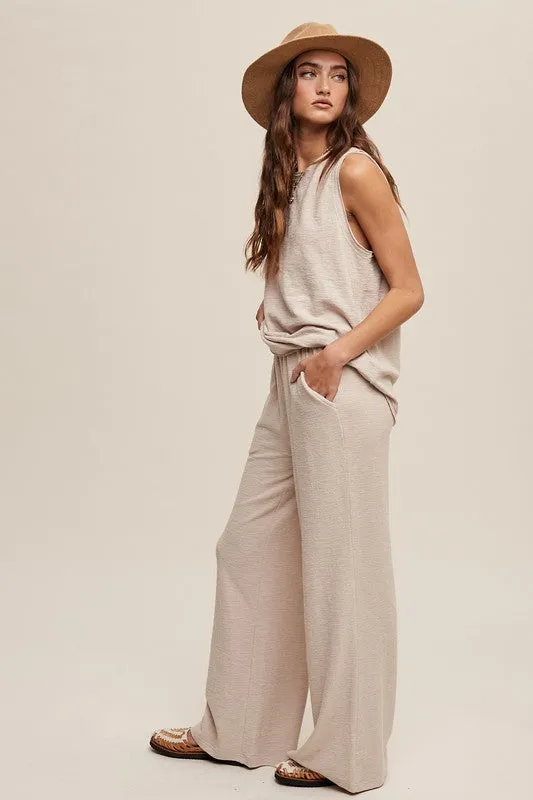 Soft Knit Tank Top and Sweat Pant Set