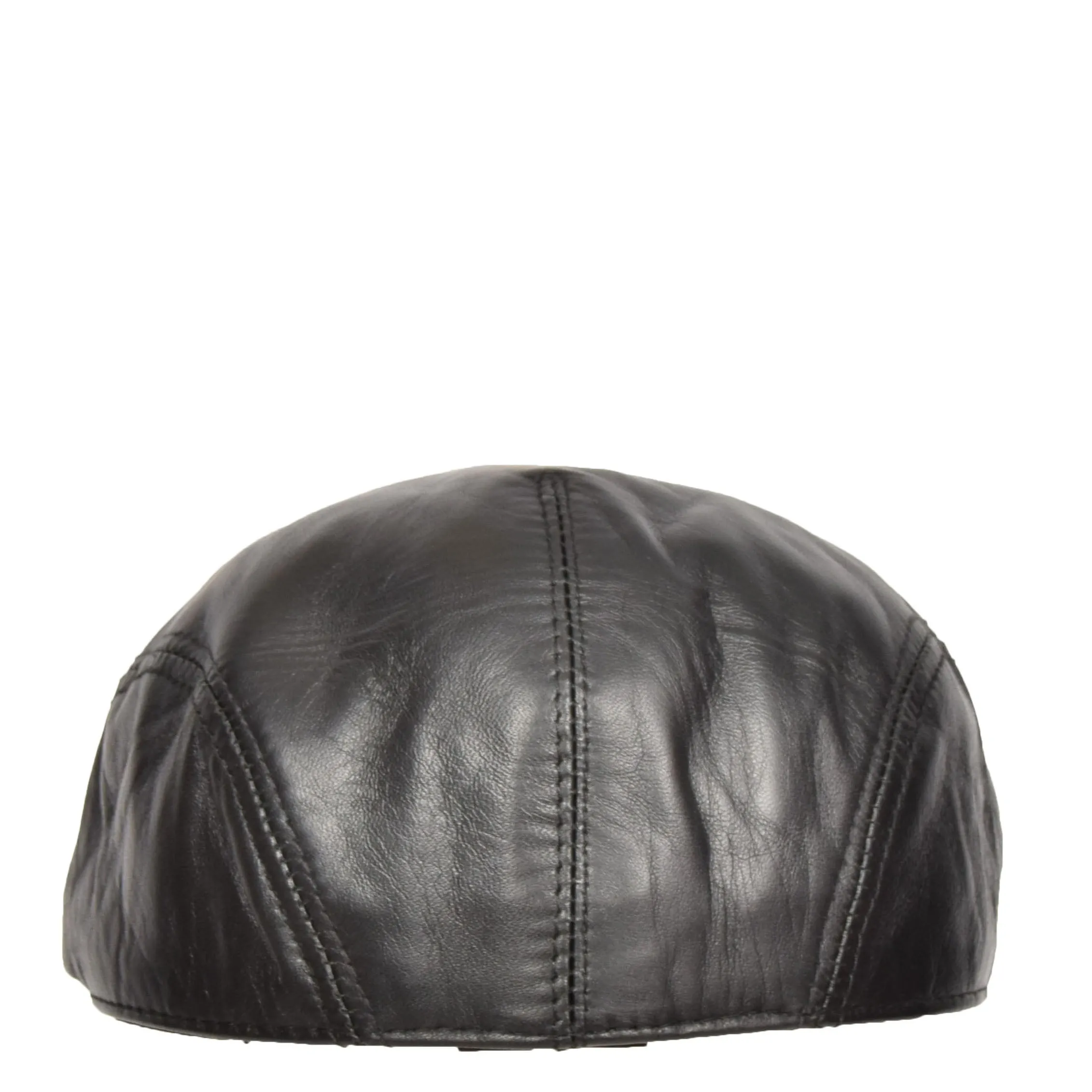 Soft Leather Classic Flat Cap Black