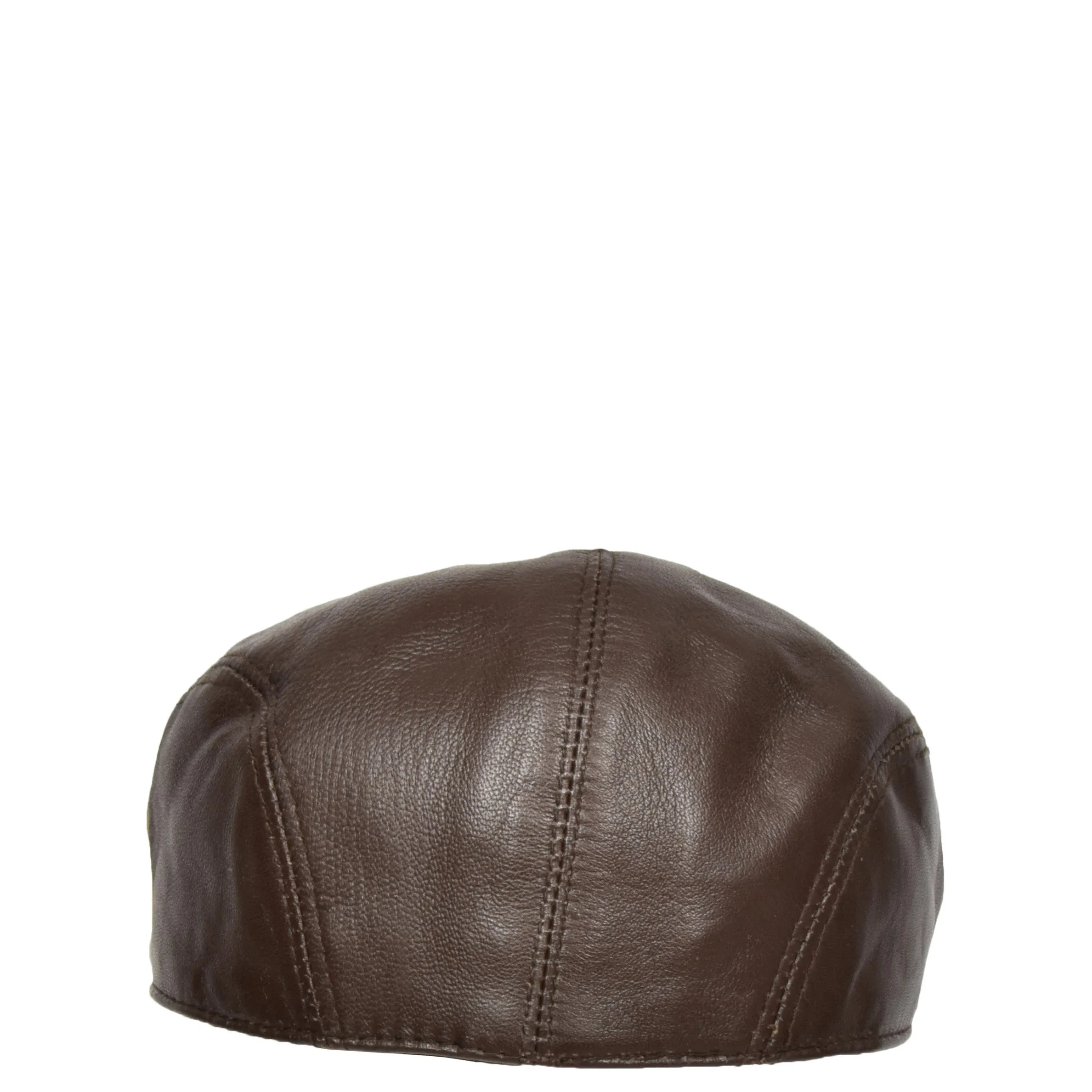 Soft Leather Classic Flat Cap Brown