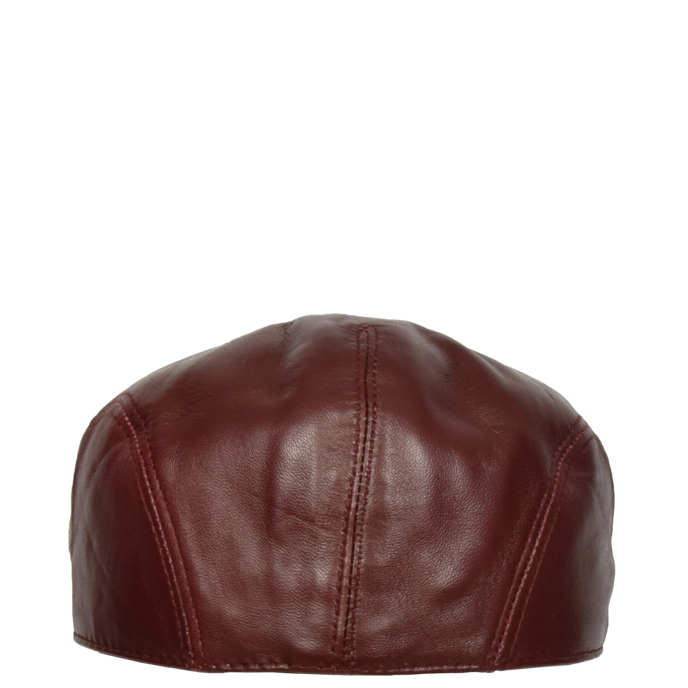 Soft Leather Classic Flat Cap Burgundy