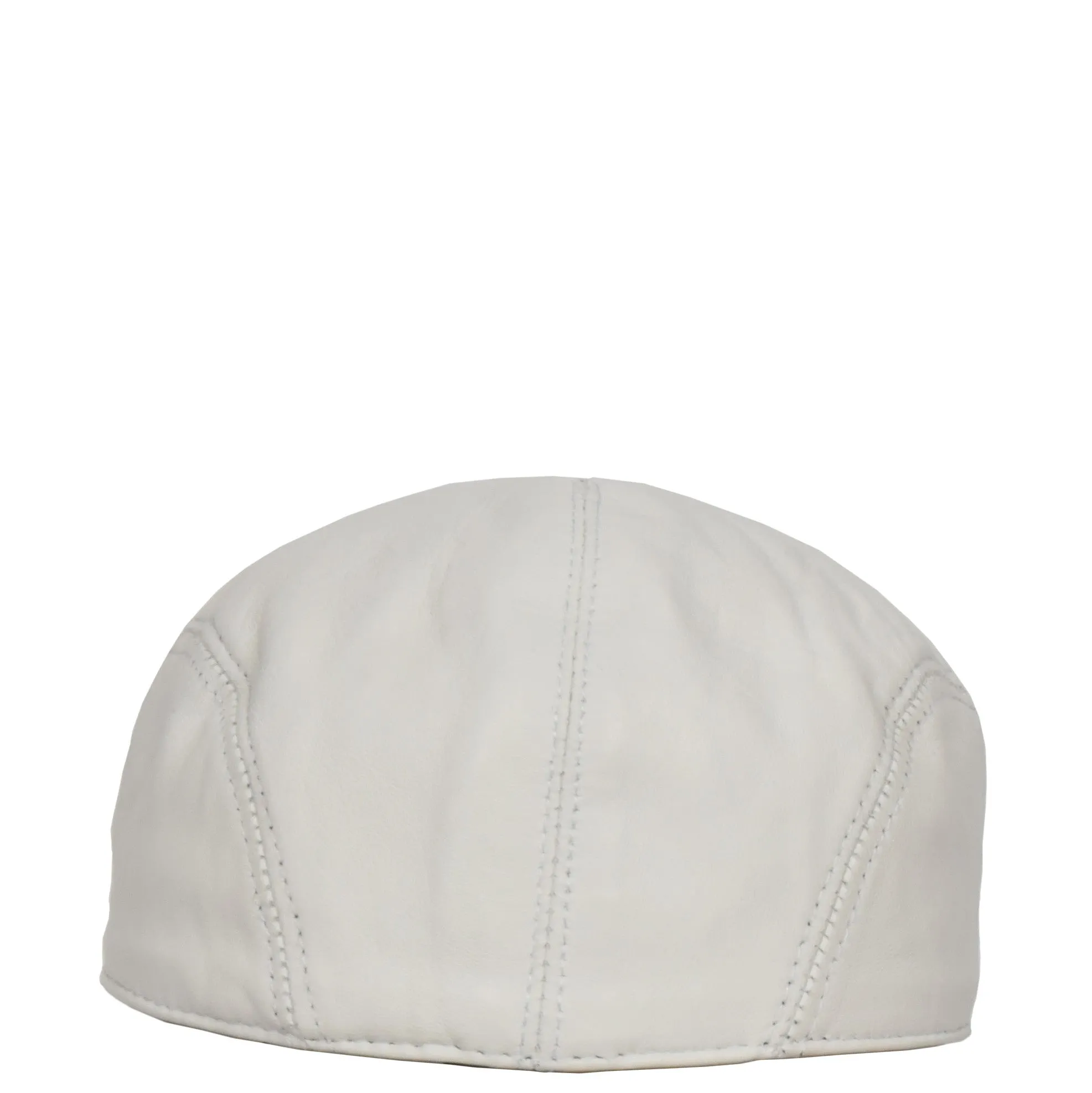 Soft Leather Classic Flat Cap White