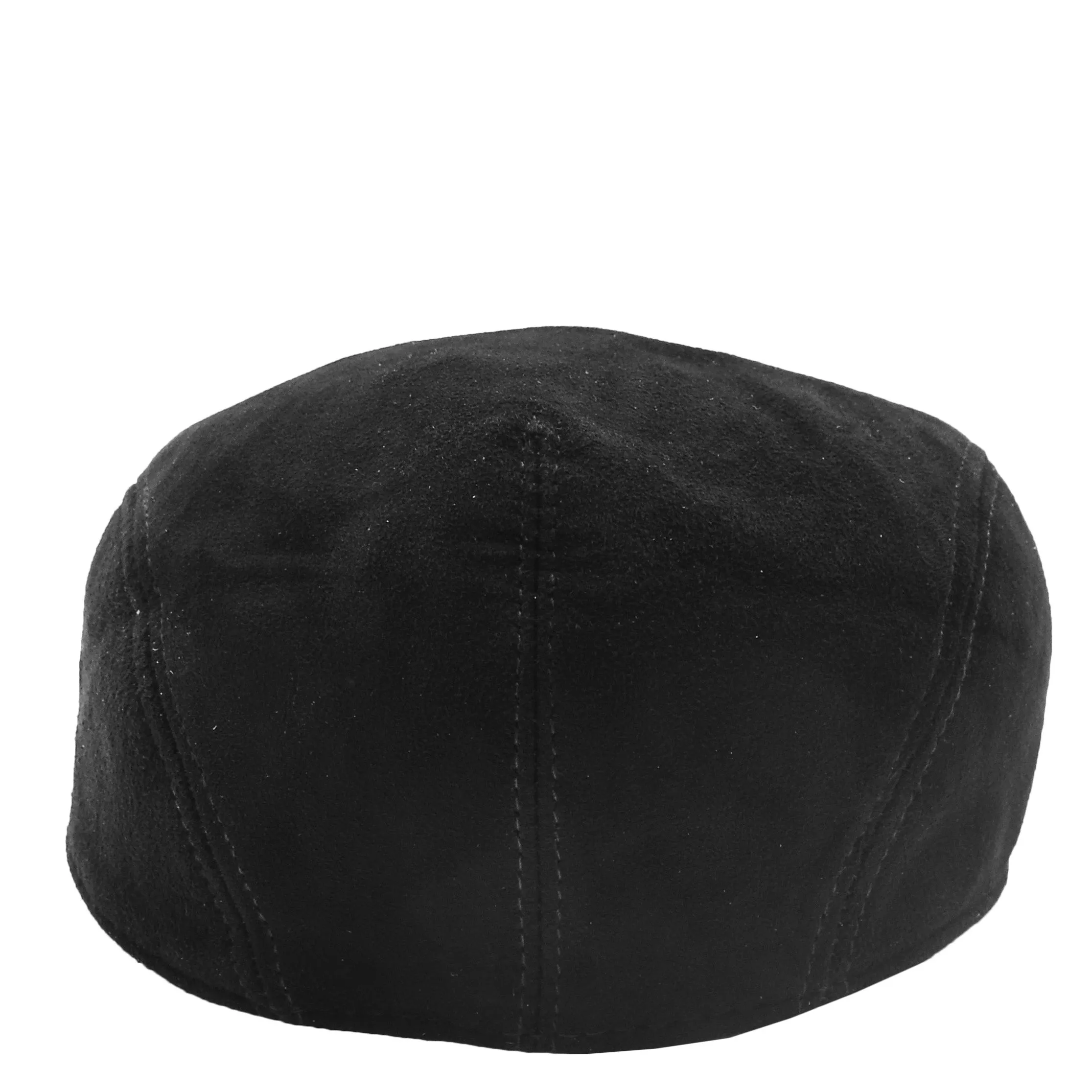 Soft Suede Leather Classic Flat Cap Black