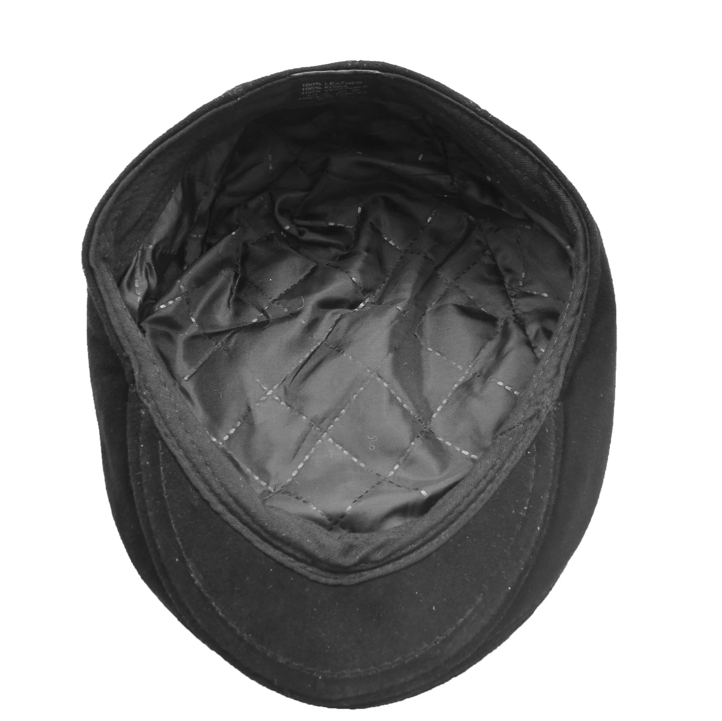 Soft Suede Leather Classic Flat Cap Black