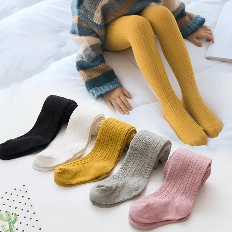 Solid Colored Full Length Knit Stockings in Various Colors